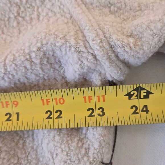 Vintage Havana Womens Button Front Burnout Oversized Sherpa Shacket Beige Medium - Picture 7 of 11